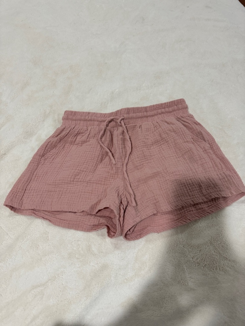 Women's Washed Mauve Pink Drawstring Shorts Size Small